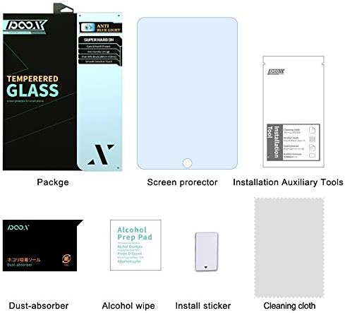 POOX】 iPad mini 5/mini 4 מגן מסך זכוכית, [הגנה על עיניים אנטי UV Blue Light Cut] זכוכית מחוסמת לאייפד